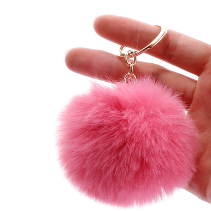 Fashion 7cm Imitation Rex Rabbit Fur Small Ball Keychain Wholesale