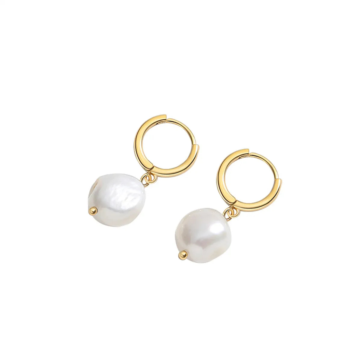 Fashion 925 Sterling Silver Retro Baroque Pearl Earrings