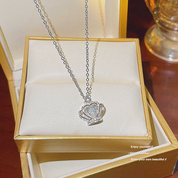 Fashion Accessories Titanium Steel Women's Light Luxury Cross Chain Necklace Set With Pearls Geometric Design