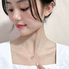 Fashion Accessories Titanium Steel Women's Light Luxury Cross Chain Necklace Set With Pearls Geometric Design