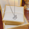 Fashion Accessories Titanium Steel Women's Light Luxury Cross Chain Necklace Set With Pearls Geometric Design