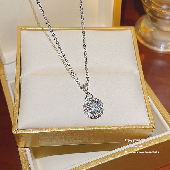 Fashion Accessories Titanium Steel Women's Light Luxury Cross Chain Necklace Set With Pearls Geometric Design