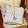 Fashion Accessories Titanium Steel Women's Light Luxury Cross Chain Necklace Set With Pearls Geometric Design