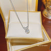 Fashion Accessories Titanium Steel Women's Light Luxury Cross Chain Necklace Set With Pearls Geometric Design