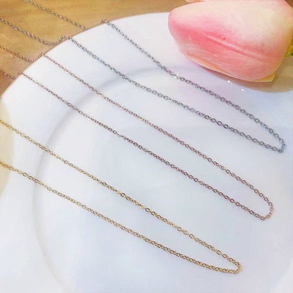 Fashion Accessories Titanium Steel Women's Light Luxury Cross Chain Necklace Set With Pearls Geometric Design
