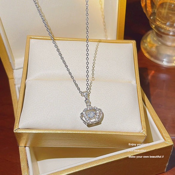 Fashion Accessories Titanium Steel Women's Light Luxury Cross Chain Necklace Set With Pearls Geometric Design