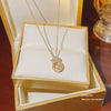 Fashion Accessories Titanium Steel Women's Light Luxury Cross Chain Necklace Set With Pearls Geometric Design