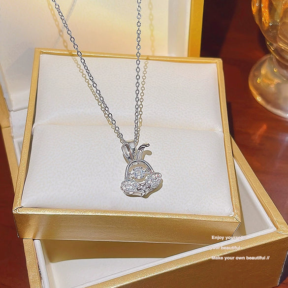 Fashion Accessories Titanium Steel Women's Light Luxury Cross Chain Necklace Set With Pearls Geometric Design