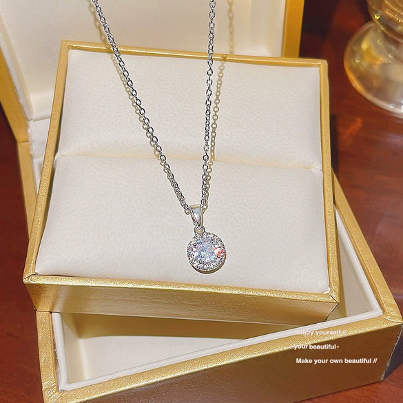 Fashion Accessories Titanium Steel Women's Light Luxury Cross Chain Necklace Set With Pearls Geometric Design