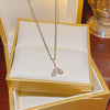 Fashion Accessories Titanium Steel Women's Light Luxury Cross Chain Necklace Set With Pearls Geometric Design