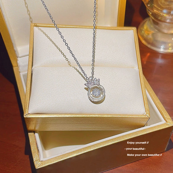 Fashion Accessories Titanium Steel Women's Light Luxury Cross Chain Necklace Set With Pearls Geometric Design