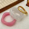 Fashion Acrylic And Alloy Wide Bracelet For Women With Smudged Texture Geometric Asymmetrical Design And Electroplating