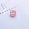 Fashion Adjustable Open Acrylic Acetate Marble Pattern Pair Ring