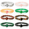 Fashion Agate Tiger Eye White Turquoise Handmade Geometric Heart Shaped Beaded Unisex Bracelet
