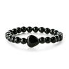 Fashion Agate Tiger Eye White Turquoise Handmade Geometric Heart Shaped Beaded Unisex Bracelet