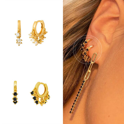 Fashion All-match Shining Zircon Tassel Earrings Trend Earrings