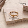 Fashion All Match Titanium Steel Love Snake Shaped Ginkgo Leaf Light Luxury Opening Adjustable Ring With Electroplating