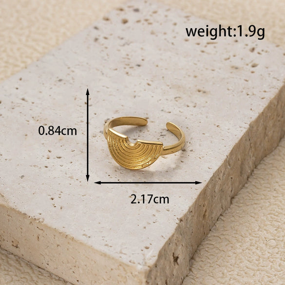 Fashion All Match Titanium Steel Ring With Star Heart Flower Shapes Light Luxury Opening Adjustable Electroplated