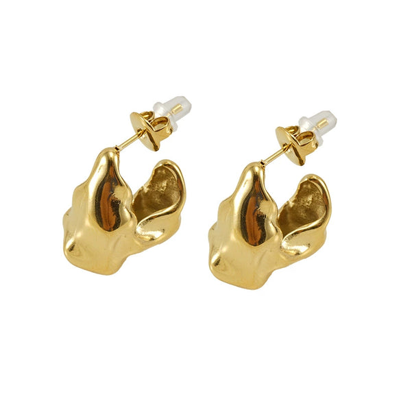 Fashion Allmatch Irregular Women's Earrings 316L Stainless Steel 18K Gold Vacuum Plated Geometric