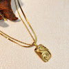 Fashion Allmatch Stainless Steel And Titanium Steel Ushaped Pendant Necklace With Vacuum Electroplated Retro Style