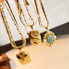 Fashion Allmatch Stainless Steel And Titanium Steel Ushaped Pendant Necklace With Vacuum Electroplated Retro Style