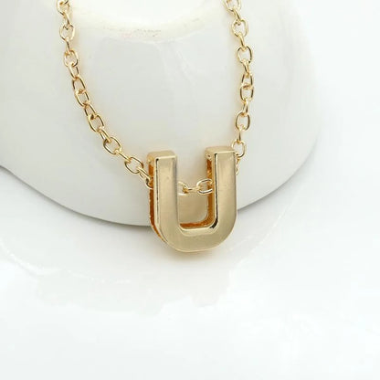 Fashion Alloy 26 Letter Necklace Nhdp154401