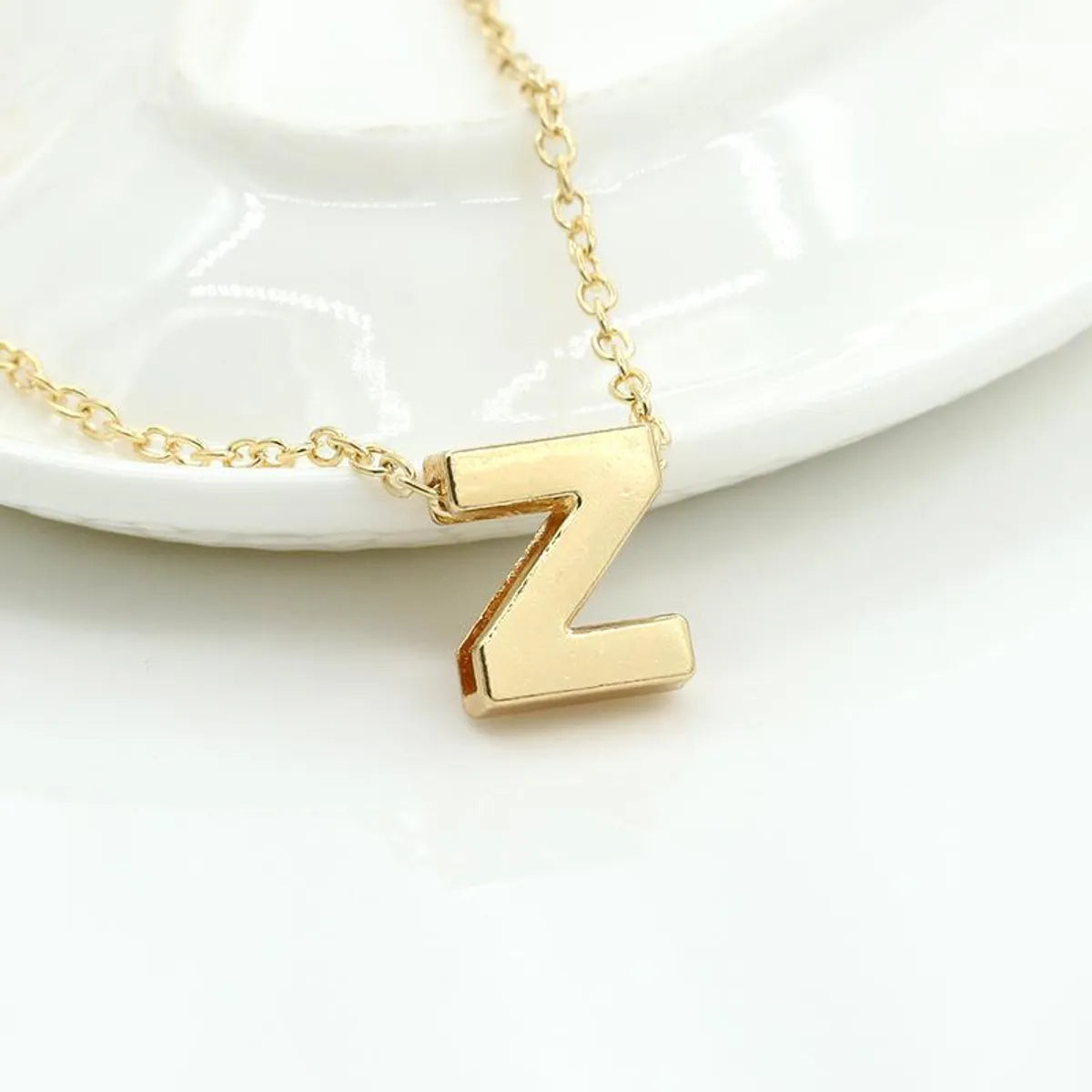 Fashion Alloy 26 Letter Necklace Nhdp154401