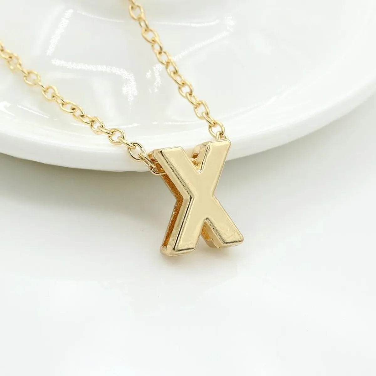 Fashion Alloy 26 Letter Necklace Nhdp154401