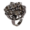 Fashion Alloy Adjustable Zircon Ring For Women And Unisex With Electroplated Finish Elegant Fragrance Style Statement Jewelry