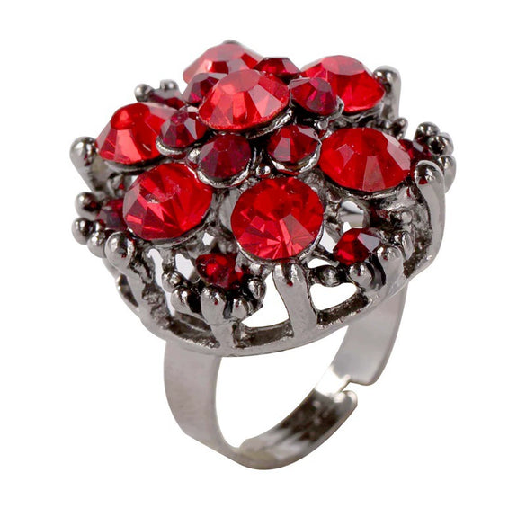Fashion Alloy Adjustable Zircon Ring For Women And Unisex With Electroplated Finish Elegant Fragrance Style Statement Jewelry