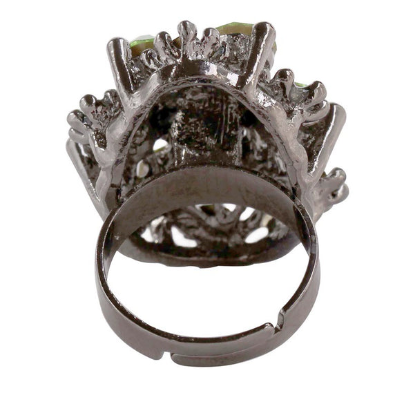 Fashion Alloy Adjustable Zircon Ring For Women And Unisex With Electroplated Finish Elegant Fragrance Style Statement Jewelry