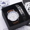 Fashion Alloy And Ordinary Glass Men's Round Dial Blue Light Wrist Watch With Horseshoe Buckle And Onion Crown