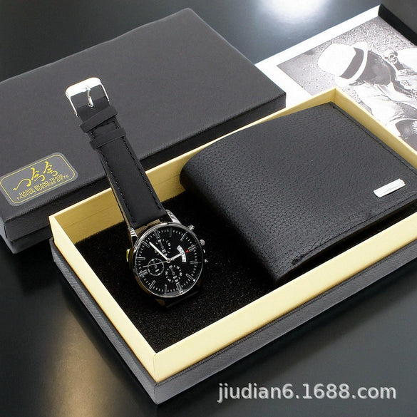 Fashion Alloy And Ordinary Glass Men's Round Dial Blue Light Wrist Watch With Horseshoe Buckle And Onion Crown