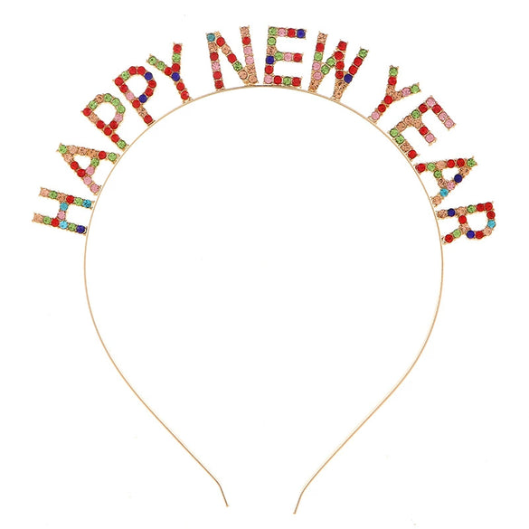 Fashion Alloy Crystal Letters Electroplating Christmas Headband For Women