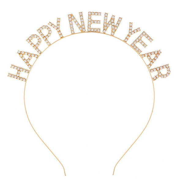 Fashion Alloy Crystal Letters Electroplating Christmas Headband For Women