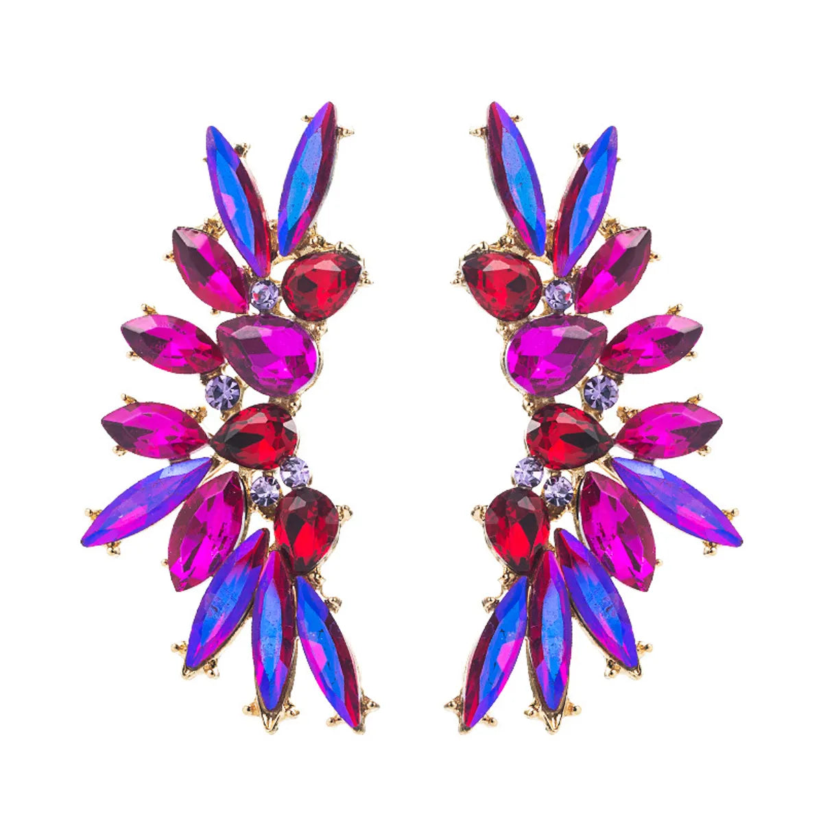 Fashion Geometric Diamond Alloy Artificial Gemstones Earrings