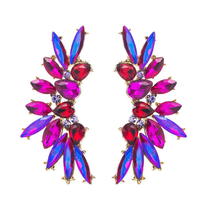 Fashion Geometric Diamond Alloy Artificial Gemstones Earrings