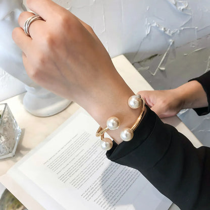 Fashion Alloy Double-layer Pearl Bracelet