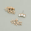 Fashion Alloy Five Pointed Star Pearl Earrings Elegant High End Fairy Style Statement Earrings For Women