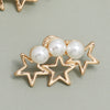 Fashion Alloy Five Pointed Star Pearl Earrings Elegant High End Fairy Style Statement Earrings For Women