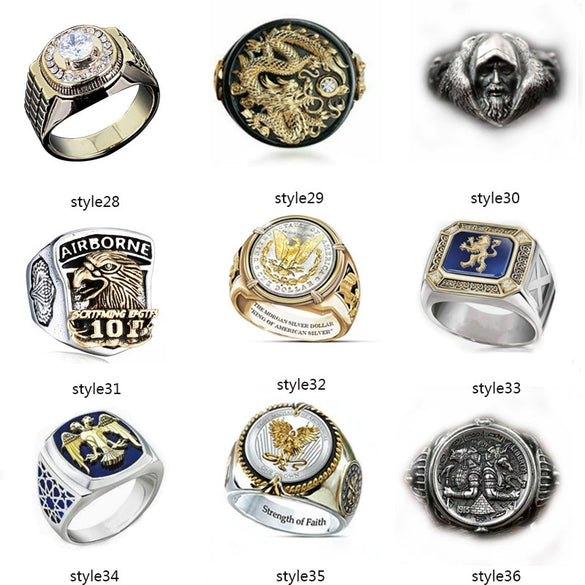 Fashion Alloy Geometric Letter Ring With Retro Personality Style For Men And Unisex Wear