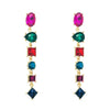 Fashion Alloy Geometric Long Drop Earrings With Diamond Detail Elegant Statement Jewelry For Women