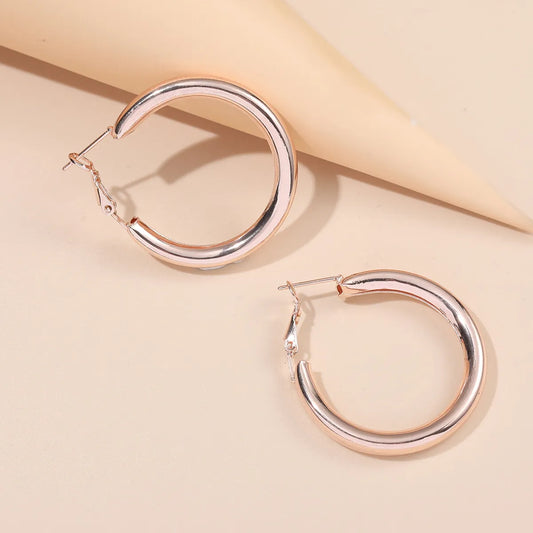 Retro C Shape Plating Alloy No Inlaid Earrings