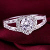 Fashion Alloy Heart Shaped Ring For Women Simple Electroplated Geometric Heart Jewelry With Diamond Accent Couple Style