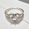Fashion Alloy Heart Shaped Ring For Women Simple Electroplated Geometric Heart Jewelry With Diamond Accent Couple Style