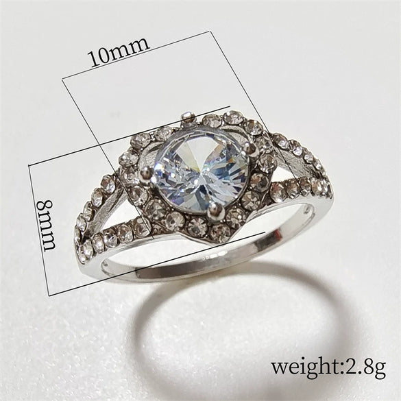 Fashion Alloy Heart Shaped Ring For Women Simple Electroplated Geometric Heart Jewelry With Diamond Accent Couple Style