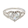 Fashion Alloy Heart Shaped Ring For Women Simple Electroplated Geometric Heart Jewelry With Diamond Accent Couple Style
