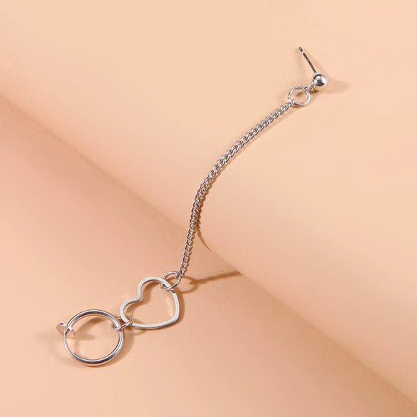 Fashion Alloy Hollow Heart Tassel Earrings Geometric Electroplated Dangle Earrings For Women
