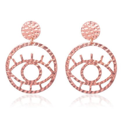 Fashion Alloy Openwork Contour Eye Earrings Nhdp150521