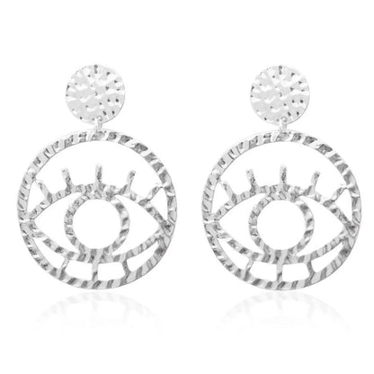 Fashion Alloy Openwork Contour Eye Earrings Nhdp150521